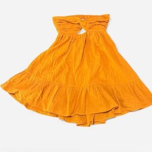Cotton Candy LA flowy orange strapless dress with ruffles